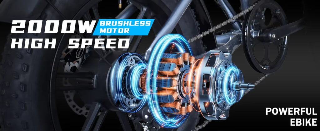 Deepower Electric Bike 2000W 48V 60AH 20Inch Fat Tire Mountain Ebike for Adults Disc Brake Off-Road Adventure Electric Bicycle