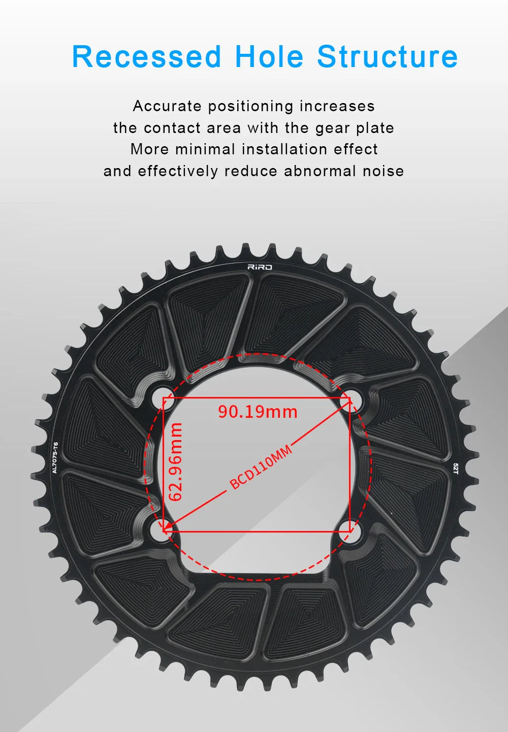 RIRO 110 BCD Chainring 9/10/11/12S Road Bike Chainring Aluminum Alloy Road Bicycle Chainwheel for SHIMANO R7000 R8000 R9100