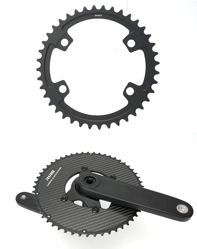 Riro Carbon 110Bcd Chainring Carbon Road Bike Chainring 50-34T 52-36T 53-39T 54-40T for R7100 R8100 R9200 110 Bcd Crown Aluminum