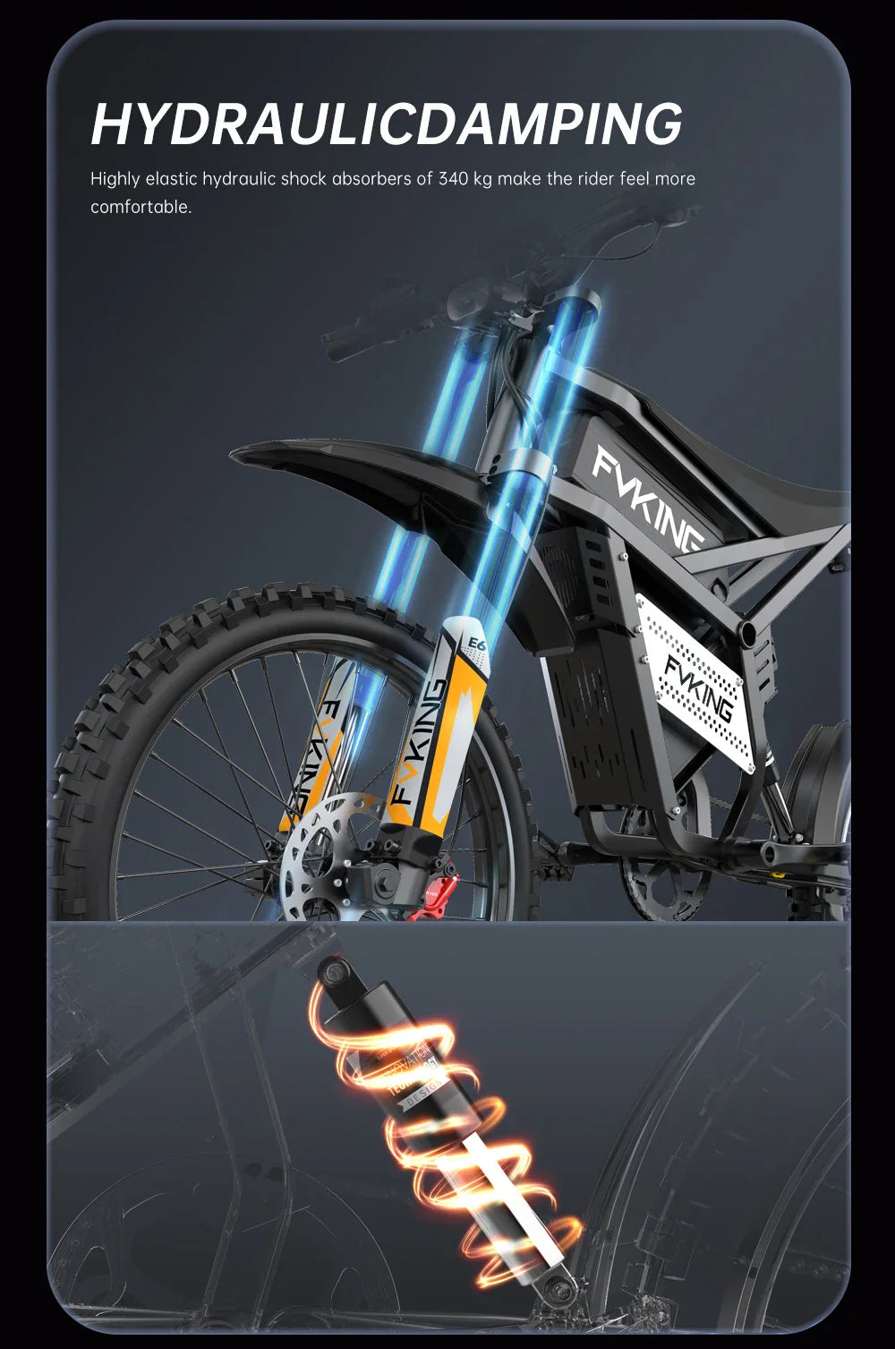 E6 Adult Electric Bicycle 2000w 52V 40ah Mountain Electric Bike 25 Inch Tire Outdoor Entertainment Off Road E Bike