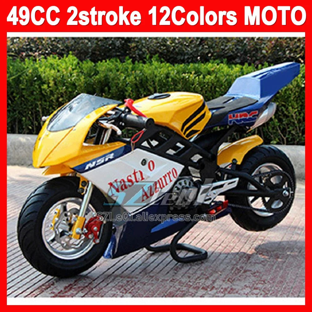 49CC 50CC 2-Stroke Gasoline MINI Motorcycle Street Sports Racing Small Dirt Bikes Adult Children Boy Girl Child Men Women MOTO