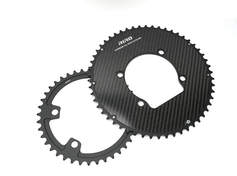 Riro Carbon 110Bcd Chainring Carbon Road Bike Chainring 50-34T 52-36T 53-39T 54-40T for R7100 R8100 R9200 110 Bcd Crown Aluminum