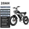 Q20Pro Electric bike High-Power Dual Motors 2000W Dual Batteries40AH, Top Speed 60KM/H, PAS Mode, 20*4.0 Fat Tire Electric bike