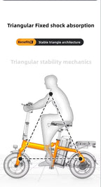 China Factory Mini Size Folding Electric Bicycle 48V 14 Inch Electric City Bike Foldable Electric Bike