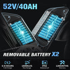 Q20Pro Electric bike High-Power Dual Motors 2000W Dual Batteries40AH, Top Speed 60KM/H, PAS Mode, 20*4.0 Fat Tire Electric bike