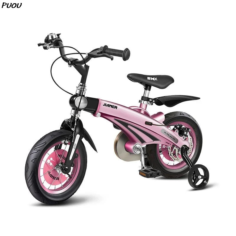 PUOU Children's Bicycle With Magnesium Alloy Monoblock Wheels For Girls And Boys Baby's First Bike Hot New