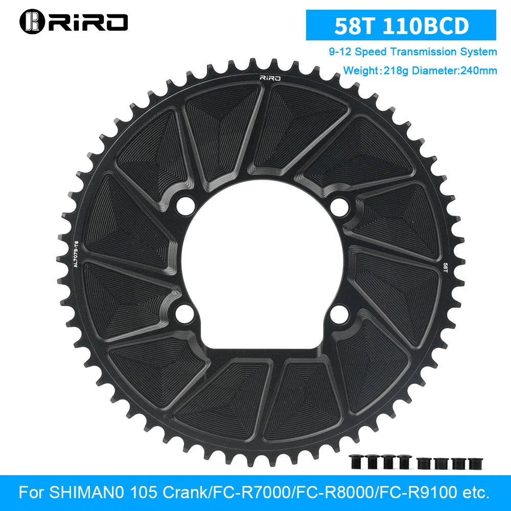RIRO 110 BCD Chainring 9/10/11/12S Road Bike Chainring Aluminum Alloy Road Bicycle Chainwheel for SHIMANO R7000 R8000 R9100
