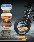 1000W Motor Electric bike 48V 55AH 20-inch Snow Tire Electric bicycle Outdoor adult Off-Road Bicycle Mountain Ebike