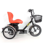 Mini Electric Tricycle With Passenger Seat For Elderly 250w 24v Lightweight Family Electric Bike 3 Wheel For Women Man Adult