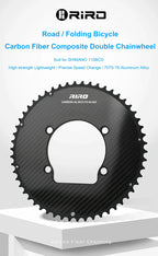 Riro Carbon 110Bcd Chainring Carbon Road Bike Chainring 50-34T 52-36T 53-39T 54-40T for R7100 R8100 R9200 110 Bcd Crown Aluminum