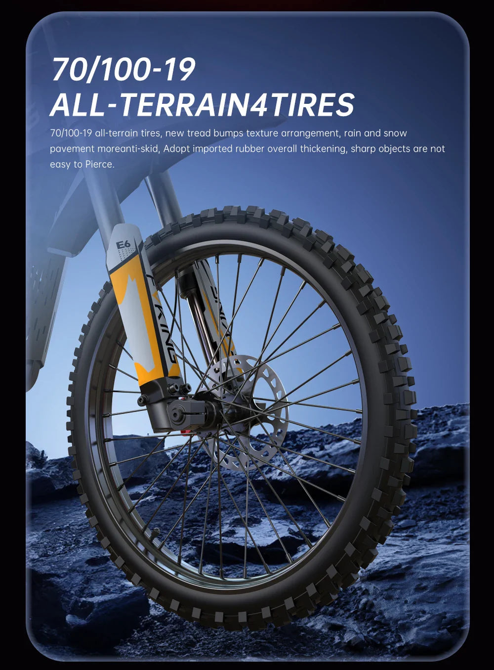 FVKINGE6 off-road electric bicycle peak 2900W motor 60KM/H52V40AH electric motorcycle 25 inches