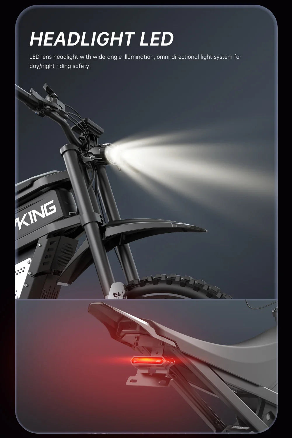 FVKINGE6 off-road electric bicycle peak 2900W motor 60KM/H52V40AH electric motorcycle 25 inches