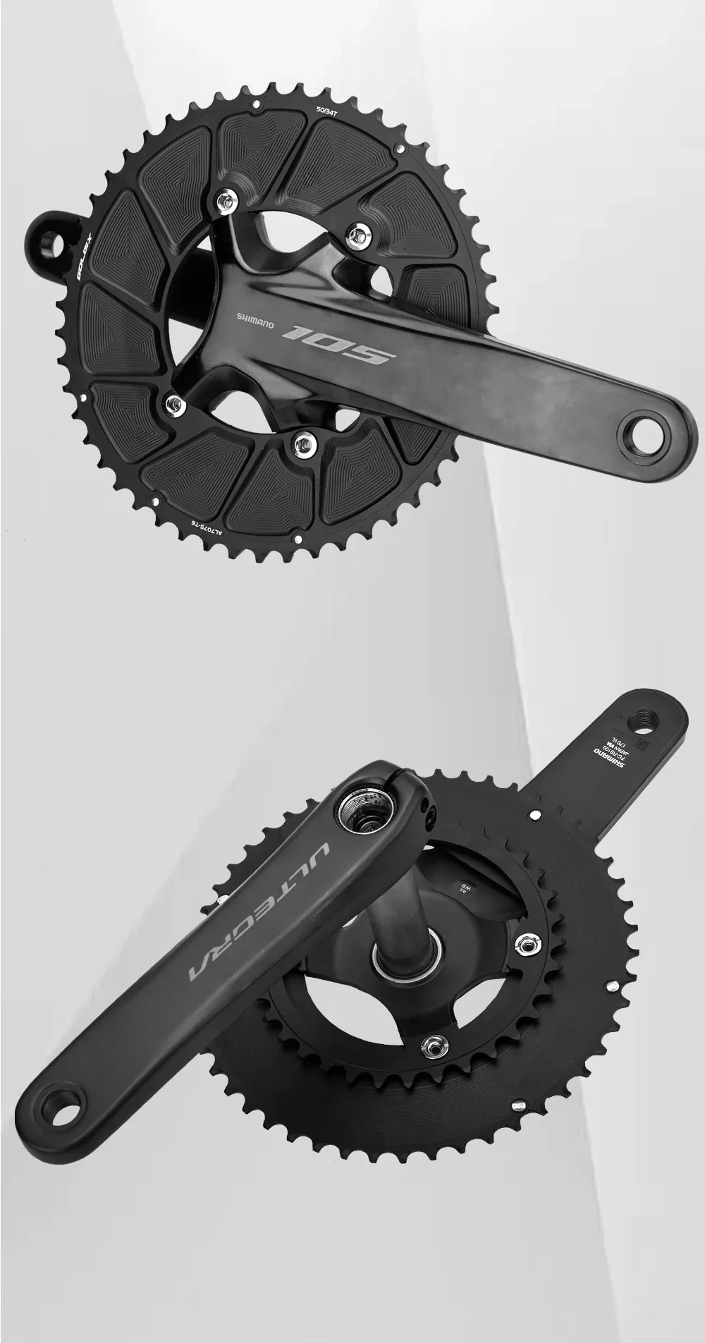 Riro Carbon 110Bcd Chainring Carbon Road Bike Chainring 50-34T 52-36T 53-39T 54-40T for R7100 R8100 R9200 110 Bcd Crown Aluminum