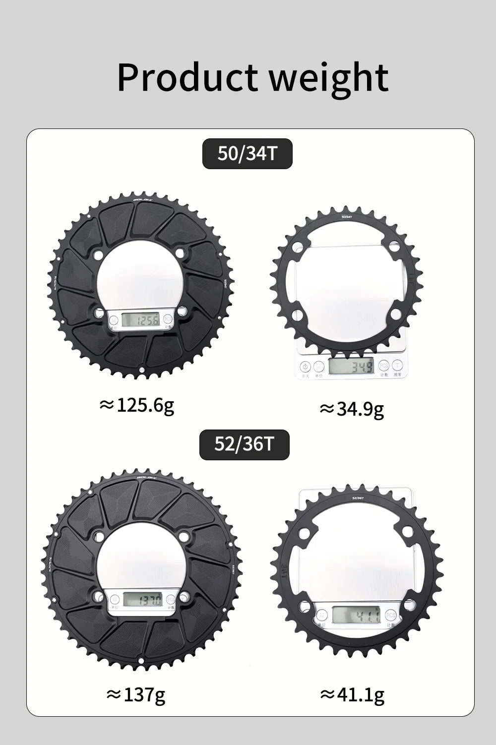 Riro Carbon 110Bcd Chainring Carbon Road Bike Chainring 50-34T 52-36T 53-39T 54-40T for R7100 R8100 R9200 110 Bcd Crown Aluminum