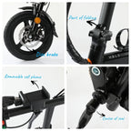Hot Sale Foldable Electric Bike for Adult Cycling Sports Ebik Leisure Cycling in the City 14" Electric Folding Bicycle