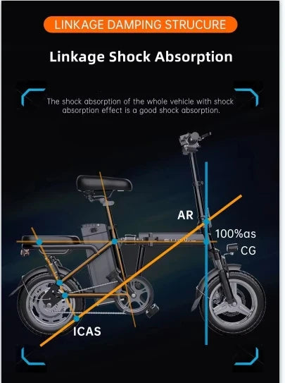 China Factory Mini Size Folding Electric Bicycle 48V 14 Inch Electric City Bike Foldable Electric Bike