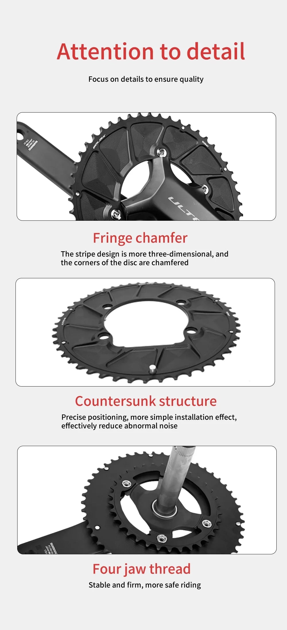 Riro Carbon 110Bcd Chainring Carbon Road Bike Chainring 50-34T 52-36T 53-39T 54-40T for R7100 R8100 R9200 110 Bcd Crown Aluminum