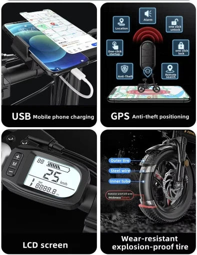 China Factory Mini Size Folding Electric Bicycle 48V 14 Inch Electric City Bike Foldable Electric Bike