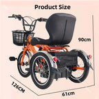 Mini Electric Tricycle With Passenger Seat For Elderly 250w 24v Lightweight Family Electric Bike 3 Wheel For Women Man Adult
