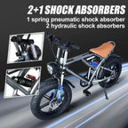 DEEPOWER S7Pro Electric Bike for Adults, 48V, 60Ah,Dual Battery, 20''x4.0 Fat Tires,Snow Mountain E-Bike, 2000W Electric Bicycle