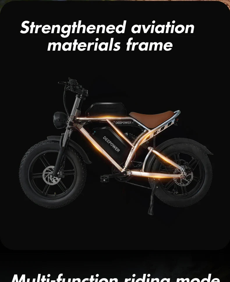 1000W Motor Electric bike 48V 55AH 20-inch Snow Tire Electric bicycle Outdoor adult Off-Road Bicycle Mountain Ebike