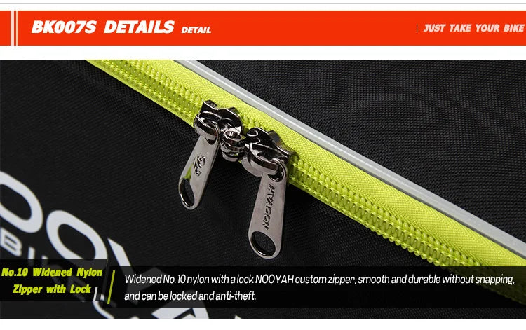 NOOYAH Bike Bag Bicycle Travel Bag Transport Case with Wheel Bag Rear Derailleur Pad Frame Fork Protective Tool Bike Accessories