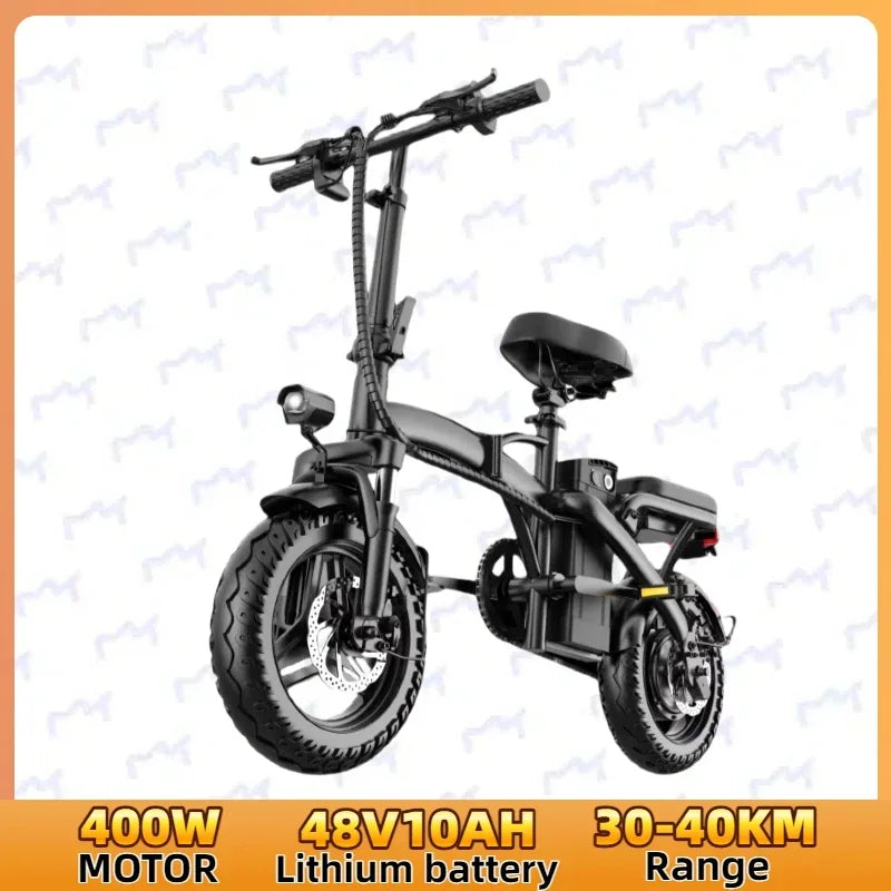 Mini Folding Electric Bike 48V 400W 30AH 14-inch Electric City Bike Folding Electric Bicycle Cheap Adult Battery Powered Scooter
