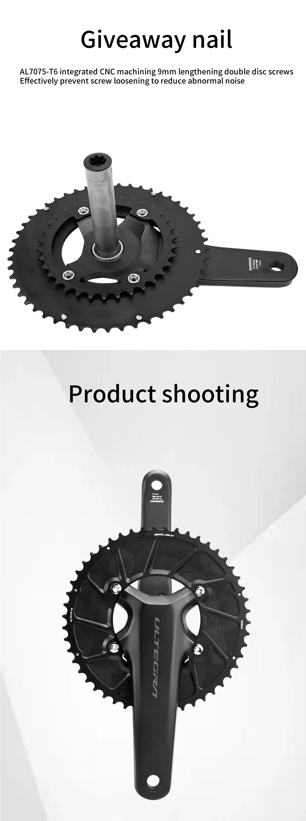 Riro Carbon 110Bcd Chainring Carbon Road Bike Chainring 50-34T 52-36T 53-39T 54-40T for R7100 R8100 R9200 110 Bcd Crown Aluminum