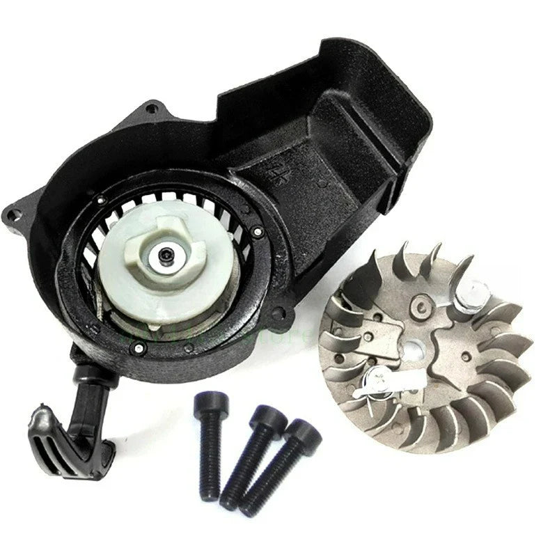 Lyr For  Moto Quad ATV Black Alloy Pull Start Recoil Starter with Screws  2 Stroke 47cc 49cc Pocket Coolster SX50 Mini Dirt Bike