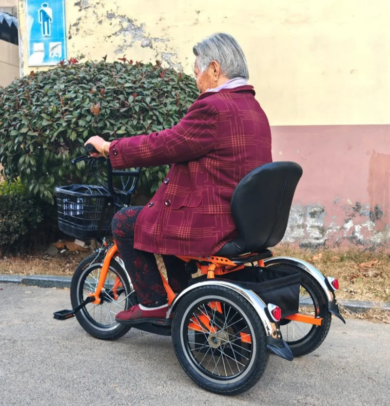 Mini Electric Tricycle With Passenger Seat For Elderly 250w 24v Lightweight Family Electric Bike 3 Wheel For Women Man Adult