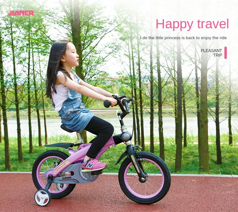 PUOU Children's Bicycle With Magnesium Alloy Monoblock Wheels For Girls And Boys Baby's First Bike Hot New