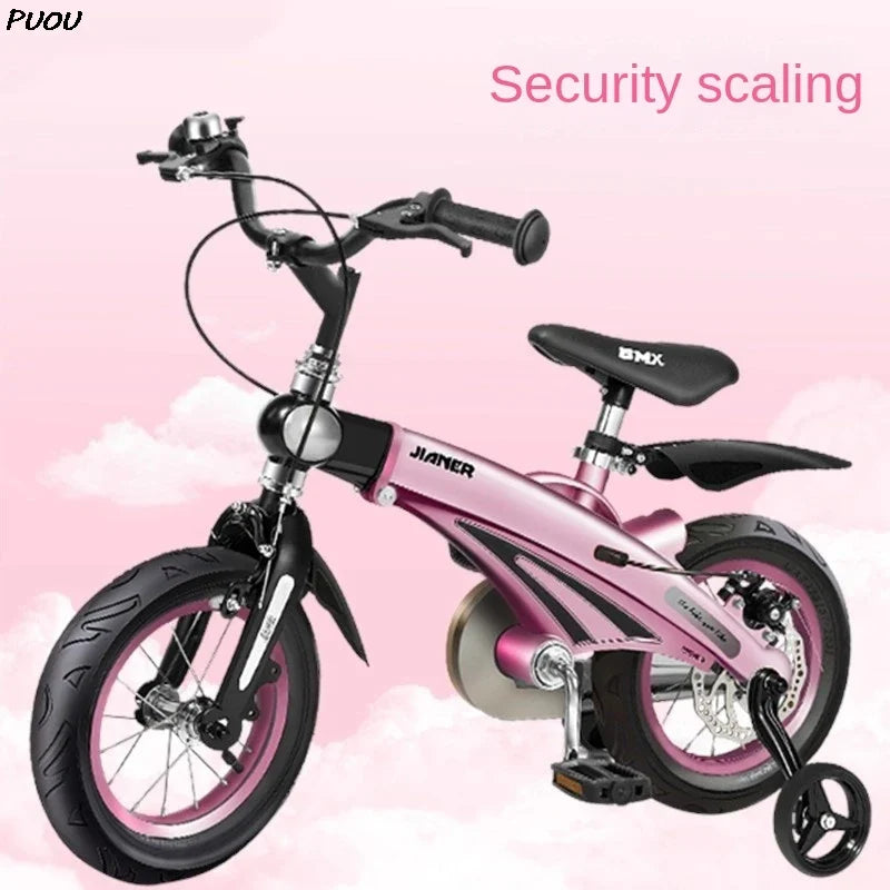 PUOU Children's Bicycle With Magnesium Alloy Monoblock Wheels For Girls And Boys Baby's First Bike Hot New