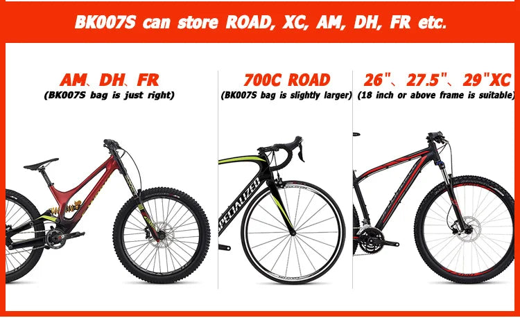 NOOYAH Bike Bag Bicycle Travel Bag Transport Case with Wheel Bag Rear Derailleur Pad Frame Fork Protective Tool Bike Accessories