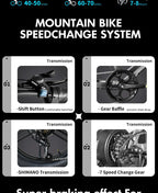 1000W Motor Electric bike 48V 55AH 20-inch Snow Tire Electric bicycle Outdoor adult Off-Road Bicycle Mountain Ebike