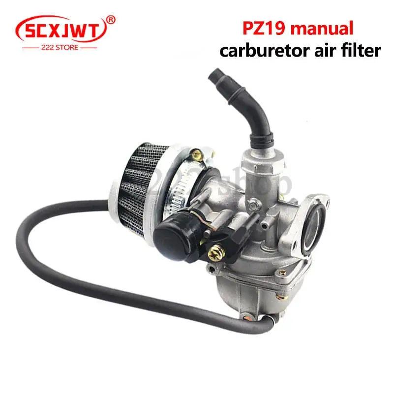 Motorcycle Carburetor PZ19 19mm Set with Air Filter for 50 70 90 110cc Universal ATV Off-road Dirt Pit Bike Motocross