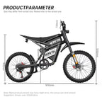 FVKINGE6 off-road electric bicycle peak 2900W motor 60KM/H52V40AH electric motorcycle 25 inches