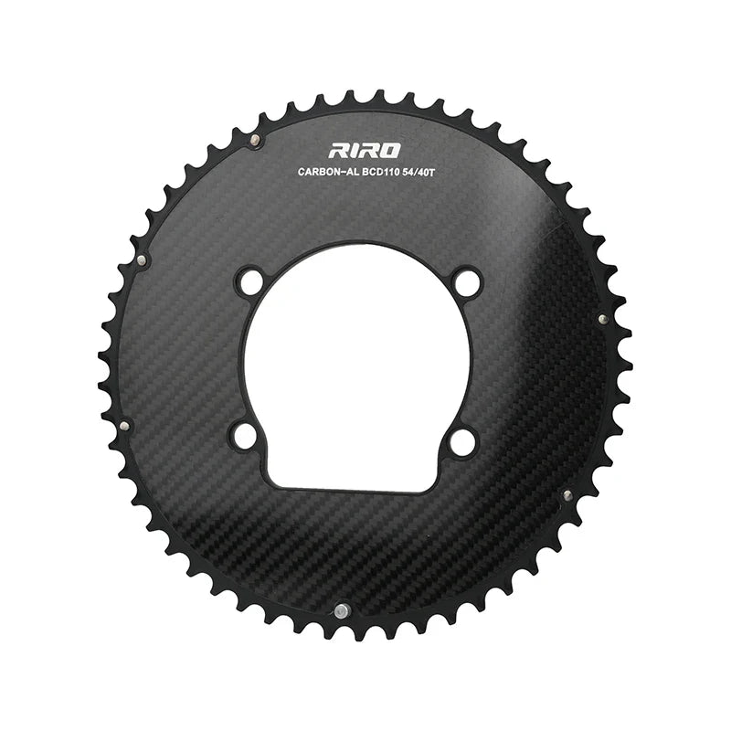 Riro Carbon 110Bcd Chainring Carbon Road Bike Chainring 50-34T 52-36T 53-39T 54-40T for R7100 R8100 R9200 110 Bcd Crown Aluminum