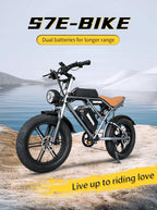 DEEPOWER S7Pro Electric Bike for Adults, 48V, 60Ah,Dual Battery, 20''x4.0 Fat Tires,Snow Mountain E-Bike, 2000W Electric Bicycle