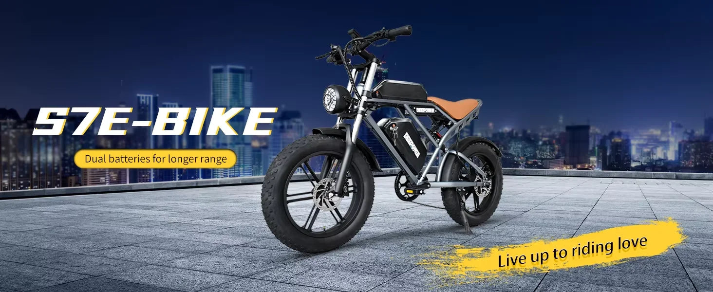 Deepower Electric Bike 2000W 48V 60AH 20Inch Fat Tire Mountain Ebike for Adults Disc Brake Off-Road Adventure Electric Bicycle